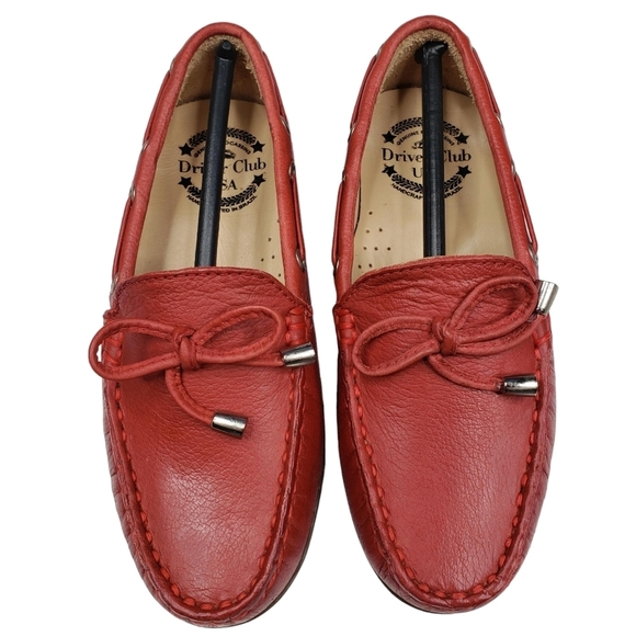 Driver Club USA | NIB Nantucket 2 Red Everest Preppy Leather Loafers Girl's 11 - Picture 4 of 14